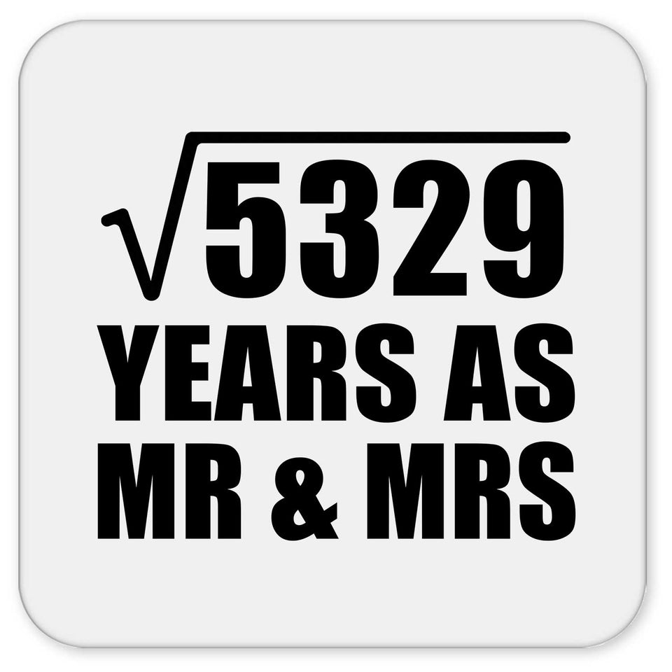 73rd Anniversary Square Root of 5329 Years As Mr & Mrs - Drink Coaster