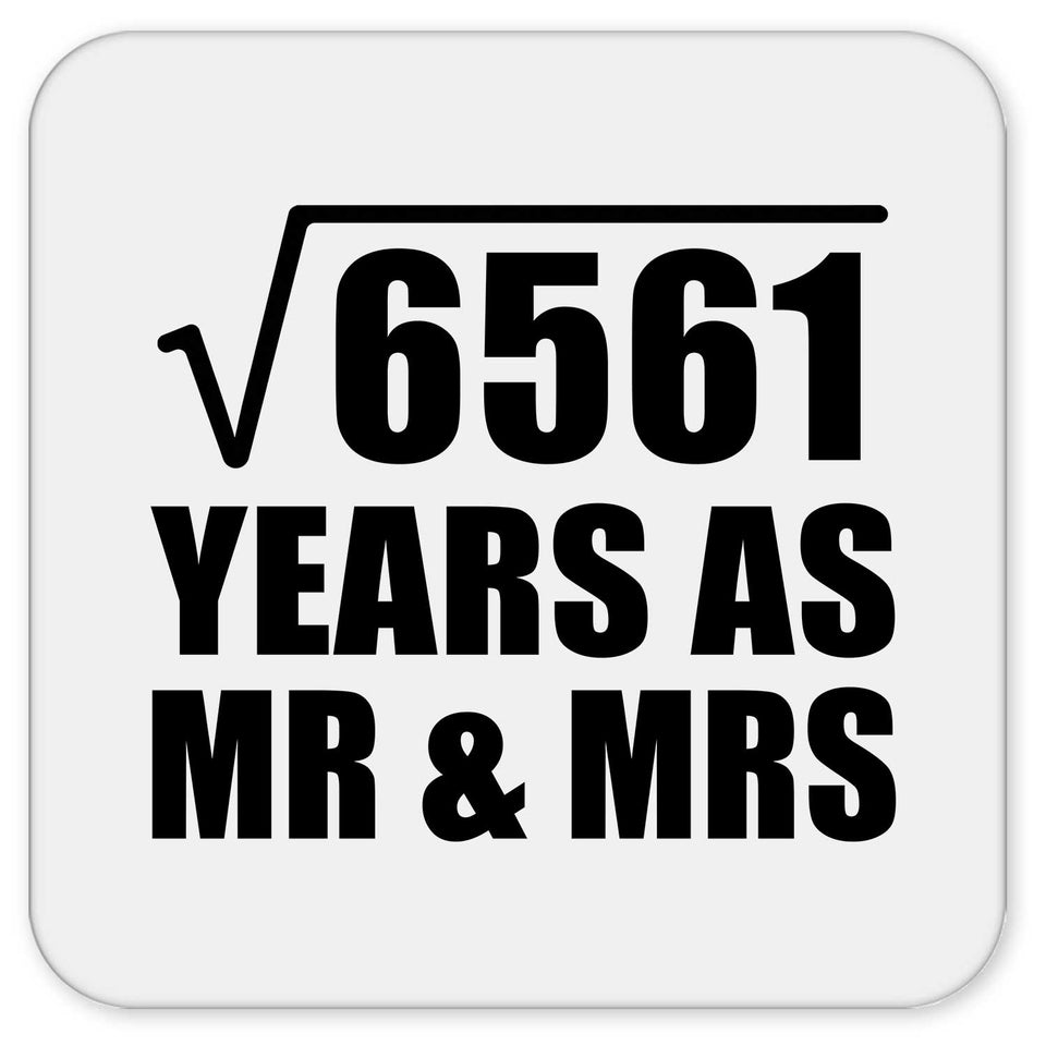 81st Anniversary Square Root of 6561 Years As Mr & Mrs - Drink Coaster
