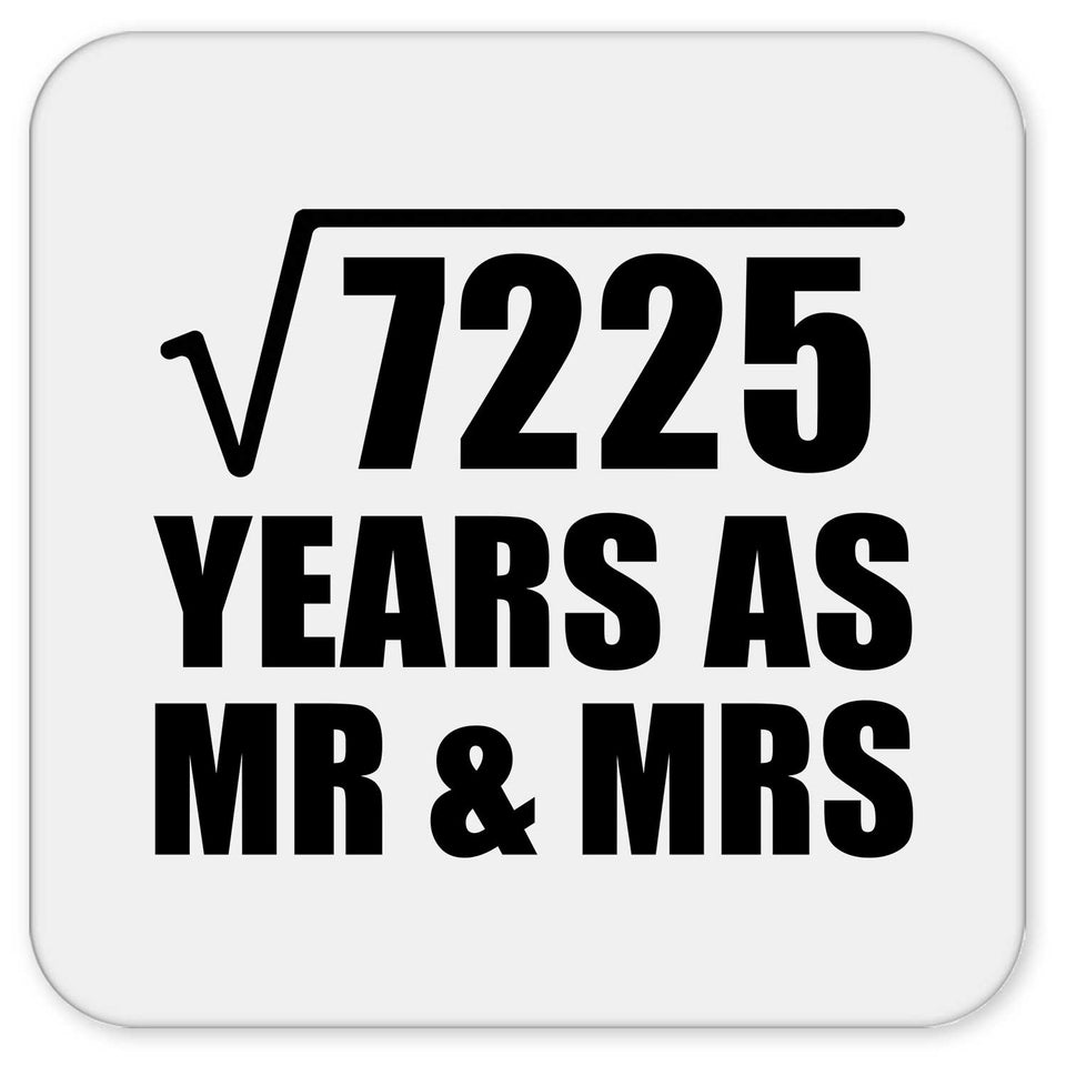 85th Anniversary Square Root of 7225 Years As Mr & Mrs - Drink Coaster