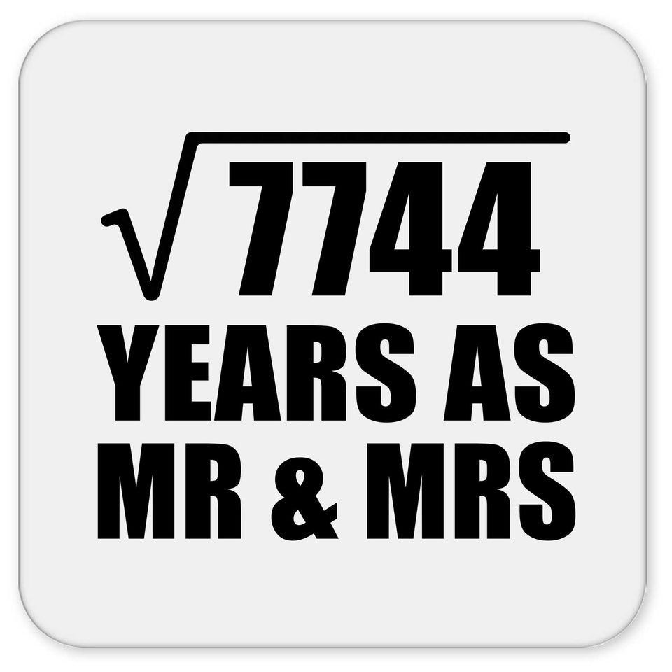 88th Anniversary Square Root of 7744 Years As Mr & Mrs - Drink Coaster