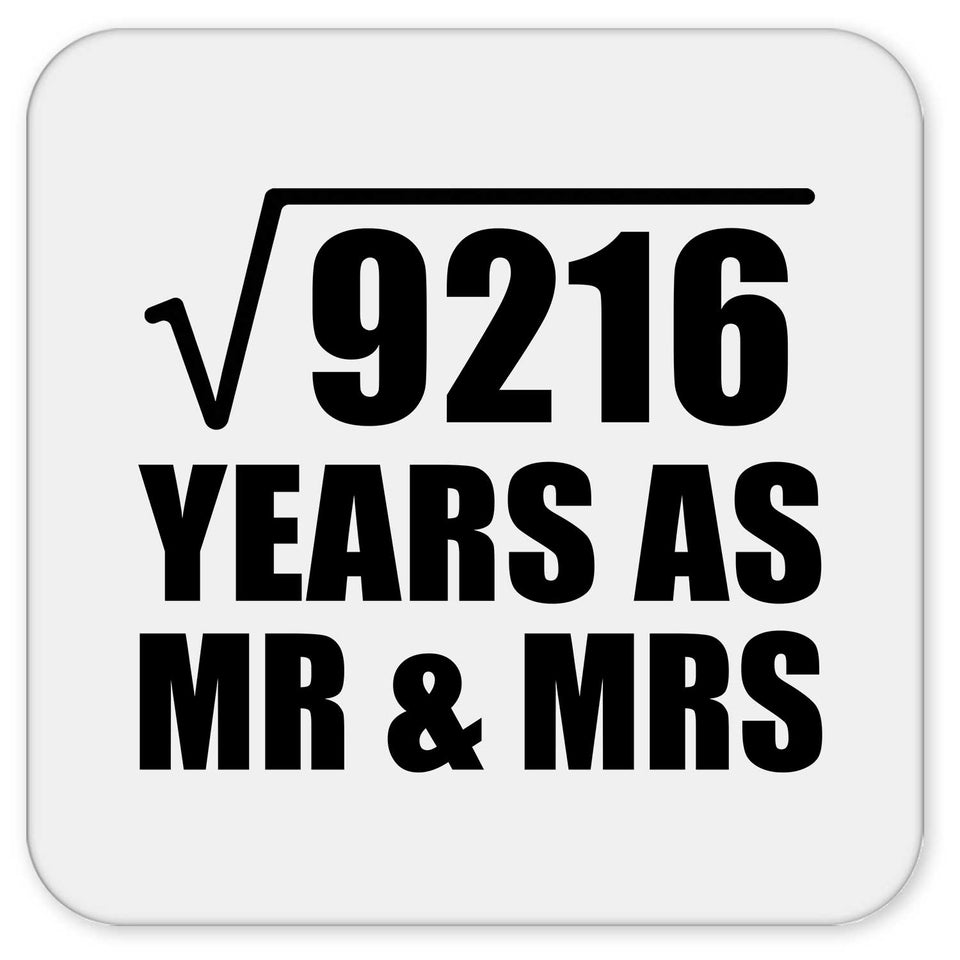 96th Anniversary Square Root of 9216 Years As Mr & Mrs - Drink Coaster