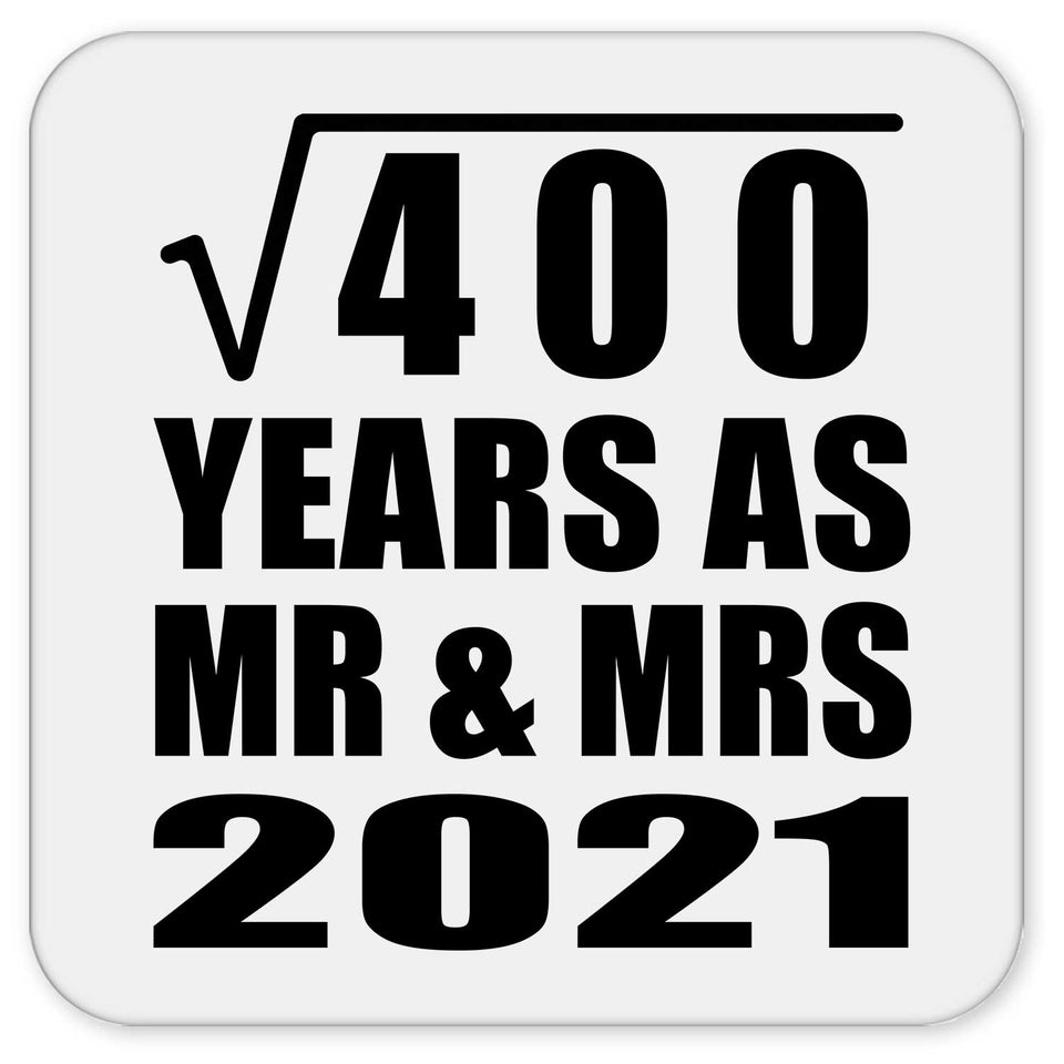 20th Anniversary Square Root of 400 Years As Mr & Mrs 2021 - Drink Coaster