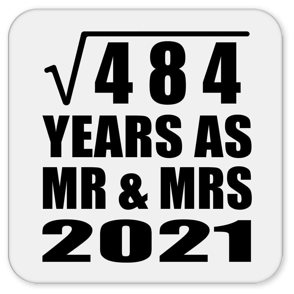 22nd Anniversary Square Root of 484 Years As Mr & Mrs 2021 - Drink Coaster