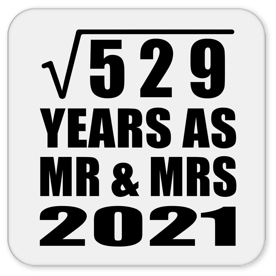 23rd Anniversary Square Root of 529 Years As Mr & Mrs 2021 - Drink Coaster