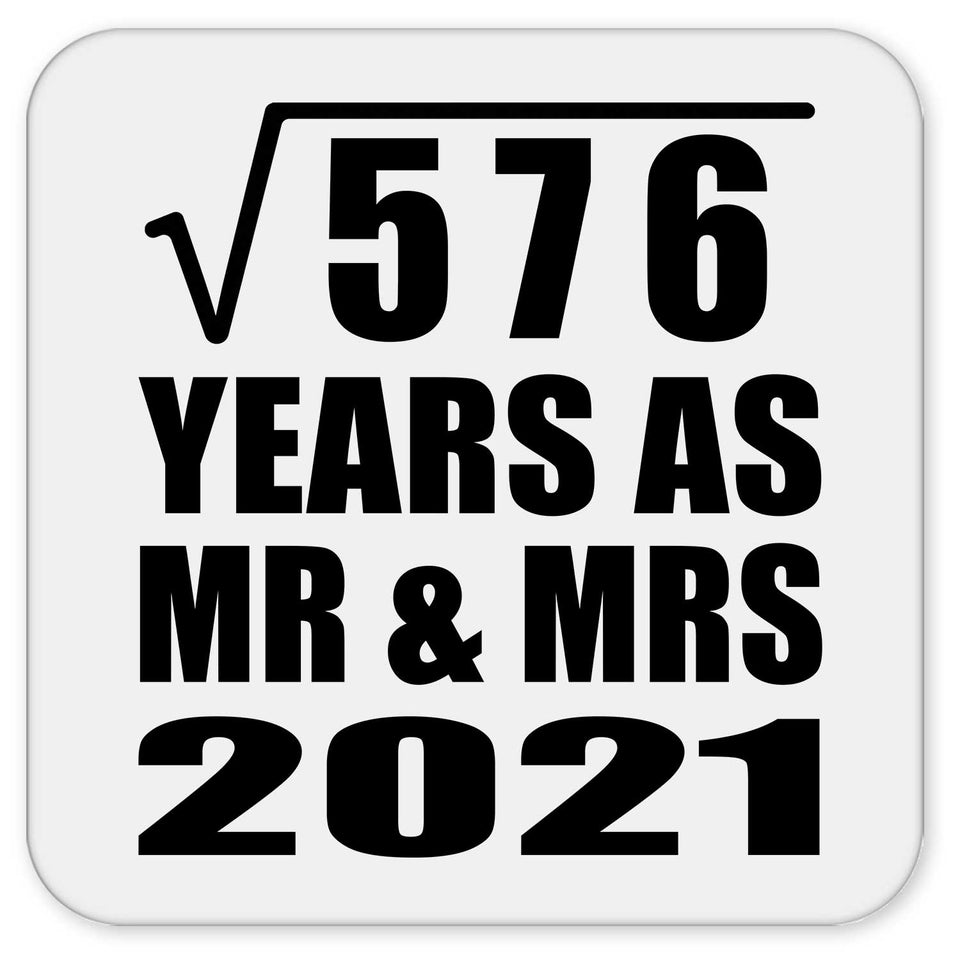 24th Anniversary Square Root of 576 Years As Mr & Mrs 2021 - Drink Coaster