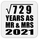27th Anniversary Square Root of 729 Years As Mr & Mrs 2021 - Drink Coaster