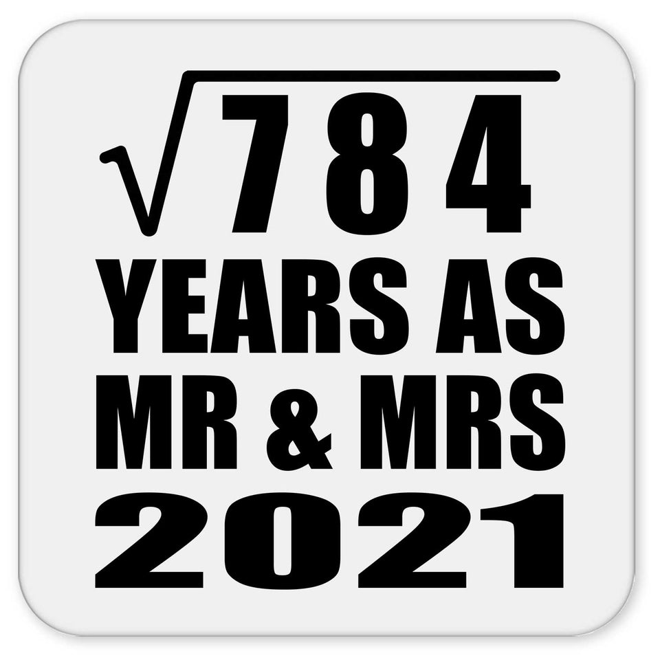 28th Anniversary Square Root of 784 Years As Mr & Mrs 2021 - Drink Coaster