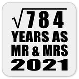 28th Anniversary Square Root of 784 Years As Mr & Mrs 2021 - Drink Coaster