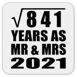 29th Anniversary Square Root of 841 Years As Mr & Mrs 2021 - Drink Coaster