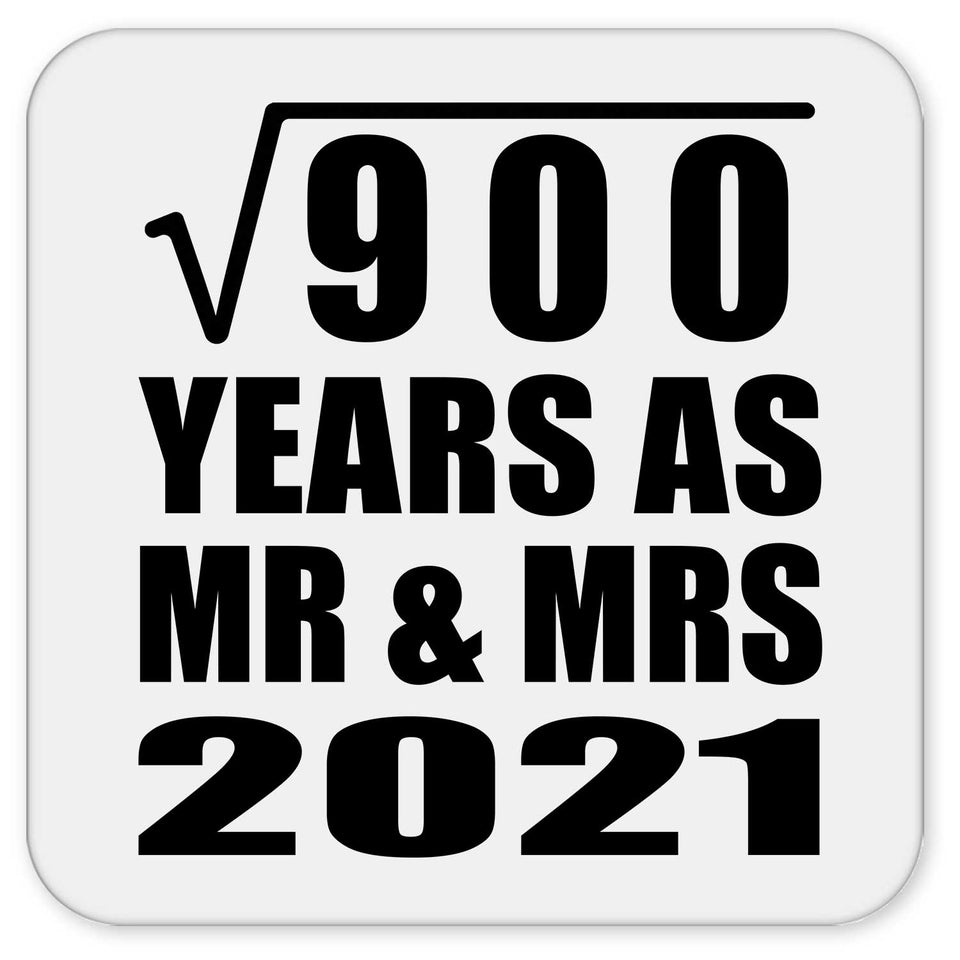 30th Anniversary Square Root of 900 Years As Mr & Mrs 2021 - Drink Coaster