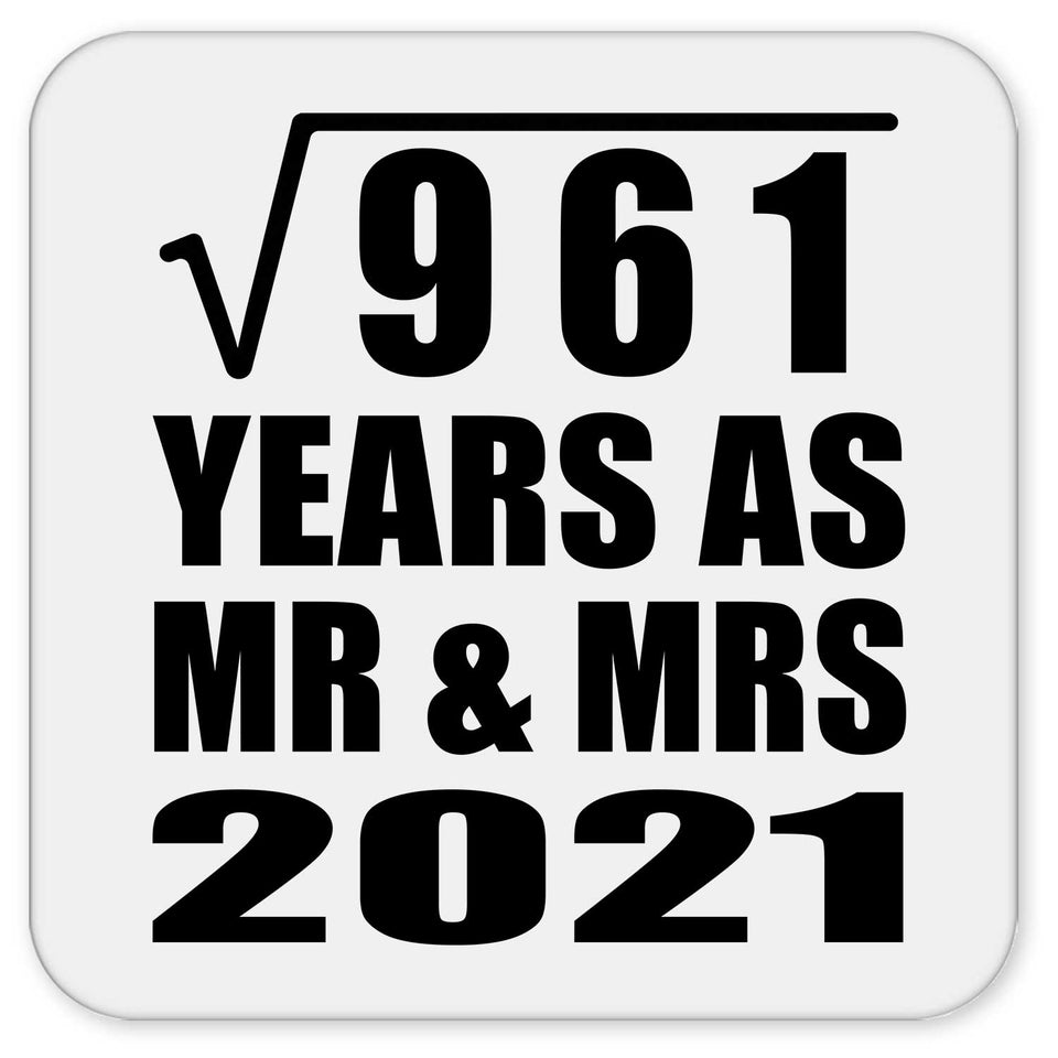 31st Anniversary Square Root of 961 Years As Mr & Mrs 2021 - Drink Coaster