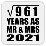 31st Anniversary Square Root of 961 Years As Mr & Mrs 2021 - Drink Coaster