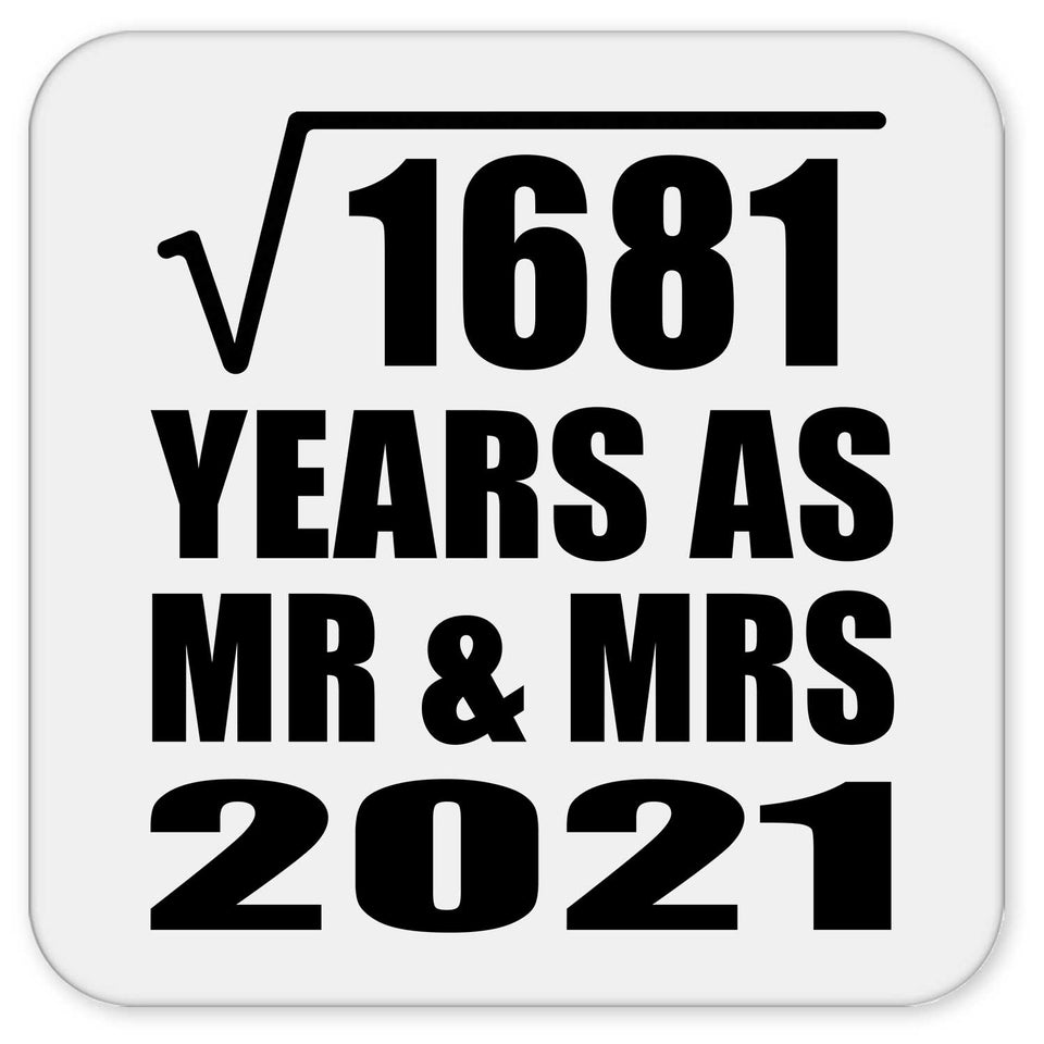 41st Anniversary Square Root of 1681 Years As Mr & Mrs 2021 - Drink Coaster