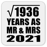 44th Anniversary Square Root of 1936 Years As Mr & Mrs 2021 - Drink Coaster