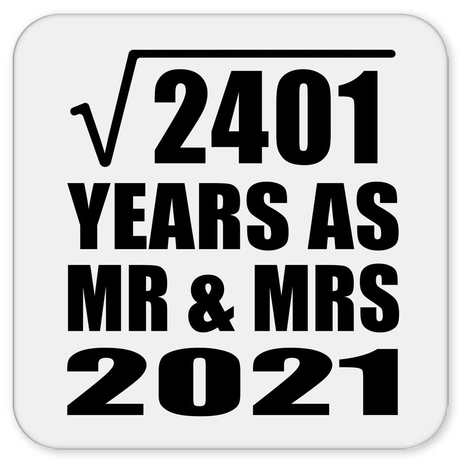 49th Anniversary Square Root of 2401 Years As Mr & Mrs 2021 - Drink Coaster