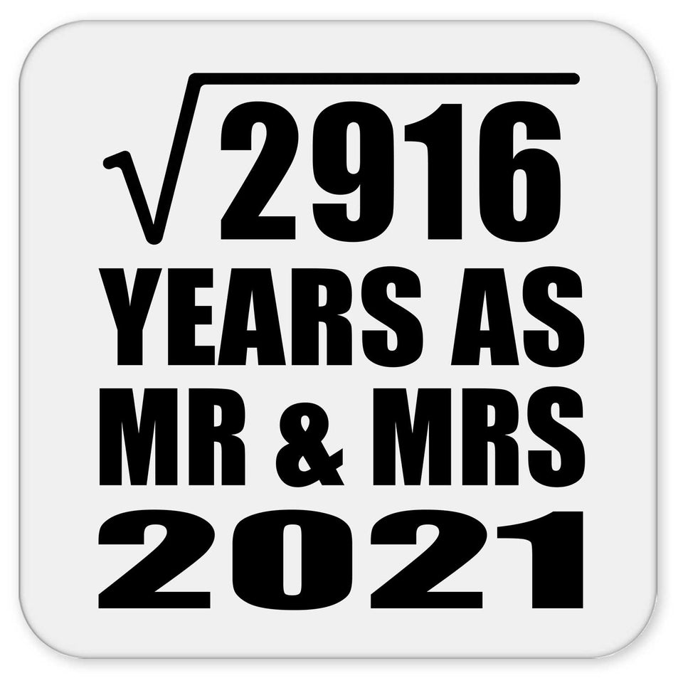 54th Anniversary Square Root of 2916 Years As Mr & Mrs 2021 - Drink Coaster