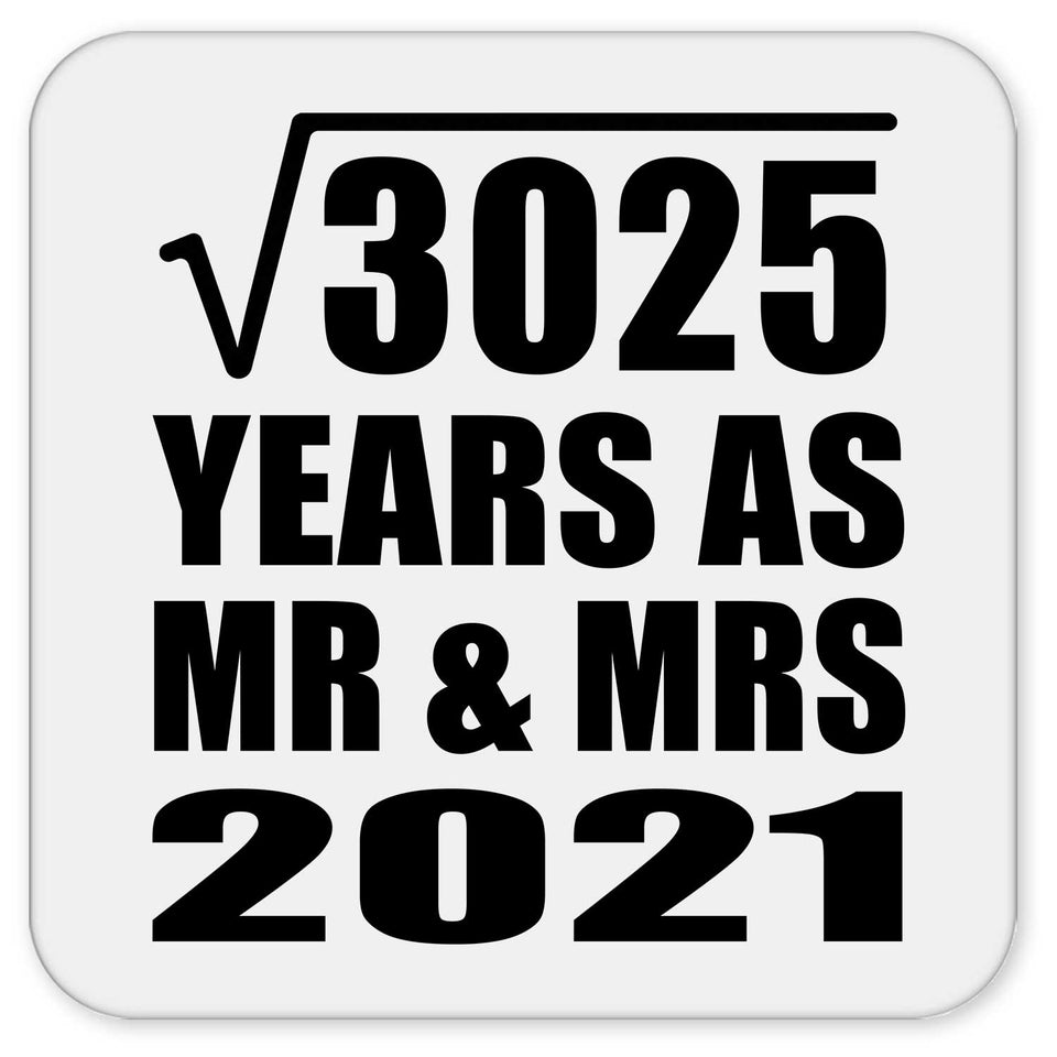 55th Anniversary Square Root of 3025 Years As Mr & Mrs 2021 - Drink Coaster