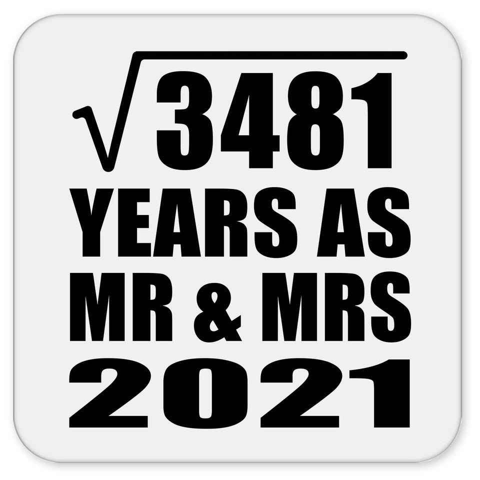 59th Anniversary Square Root of 3481 Years As Mr & Mrs 2021 - Drink Coaster