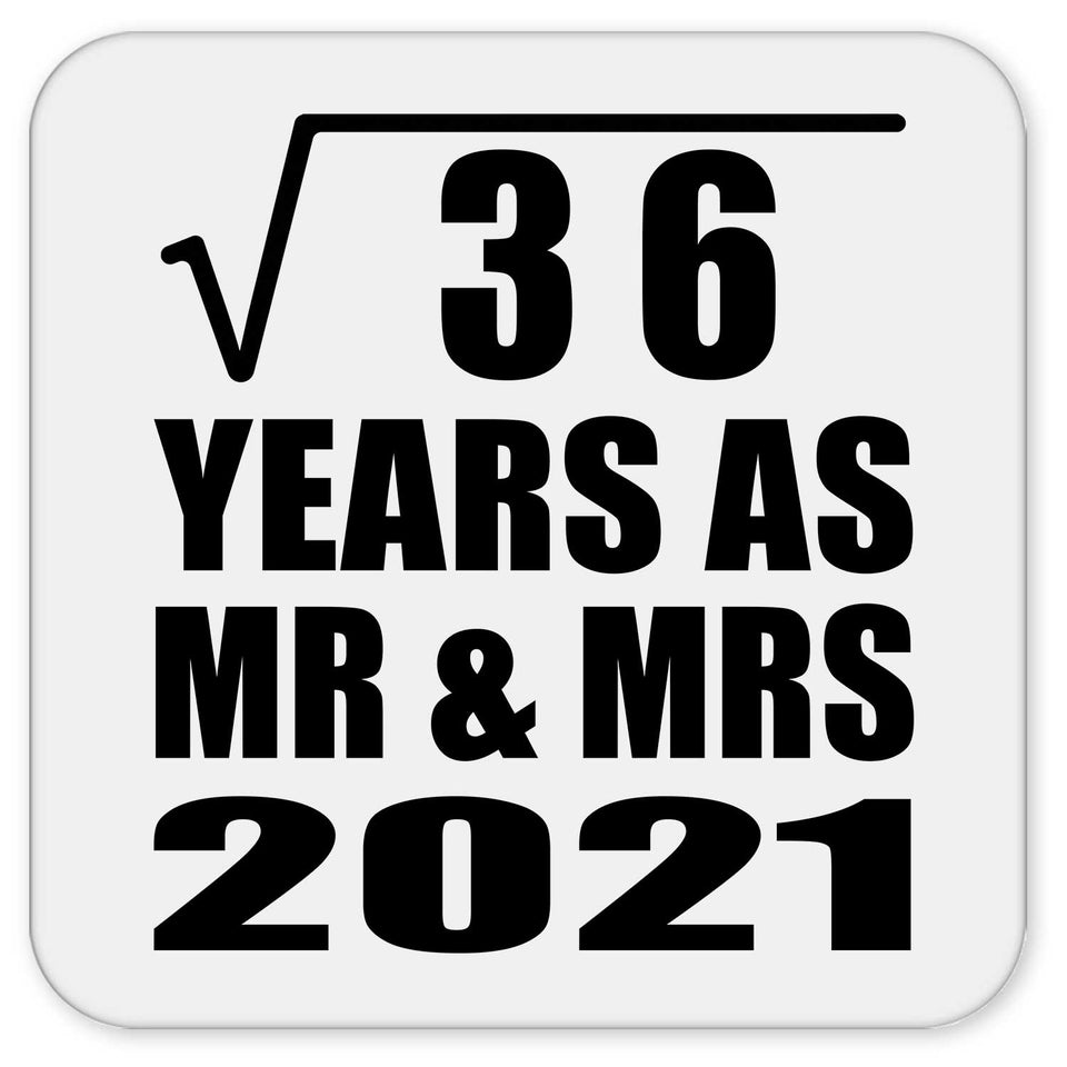 6th Anniversary Square Root of 36 Years As Mr & Mrs 2021 - Drink Coaster