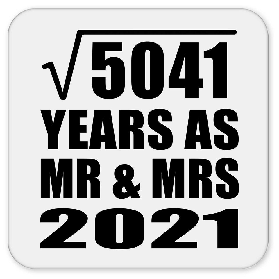 71st Anniversary Square Root of 5041 Years As Mr & Mrs 2021 - Drink Coaster