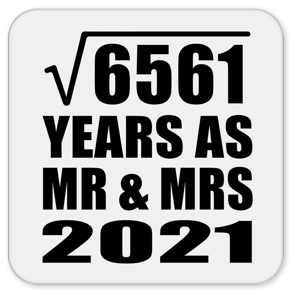 81st Anniversary Square Root of 6561 Years As Mr & Mrs 2021 - Drink Coaster