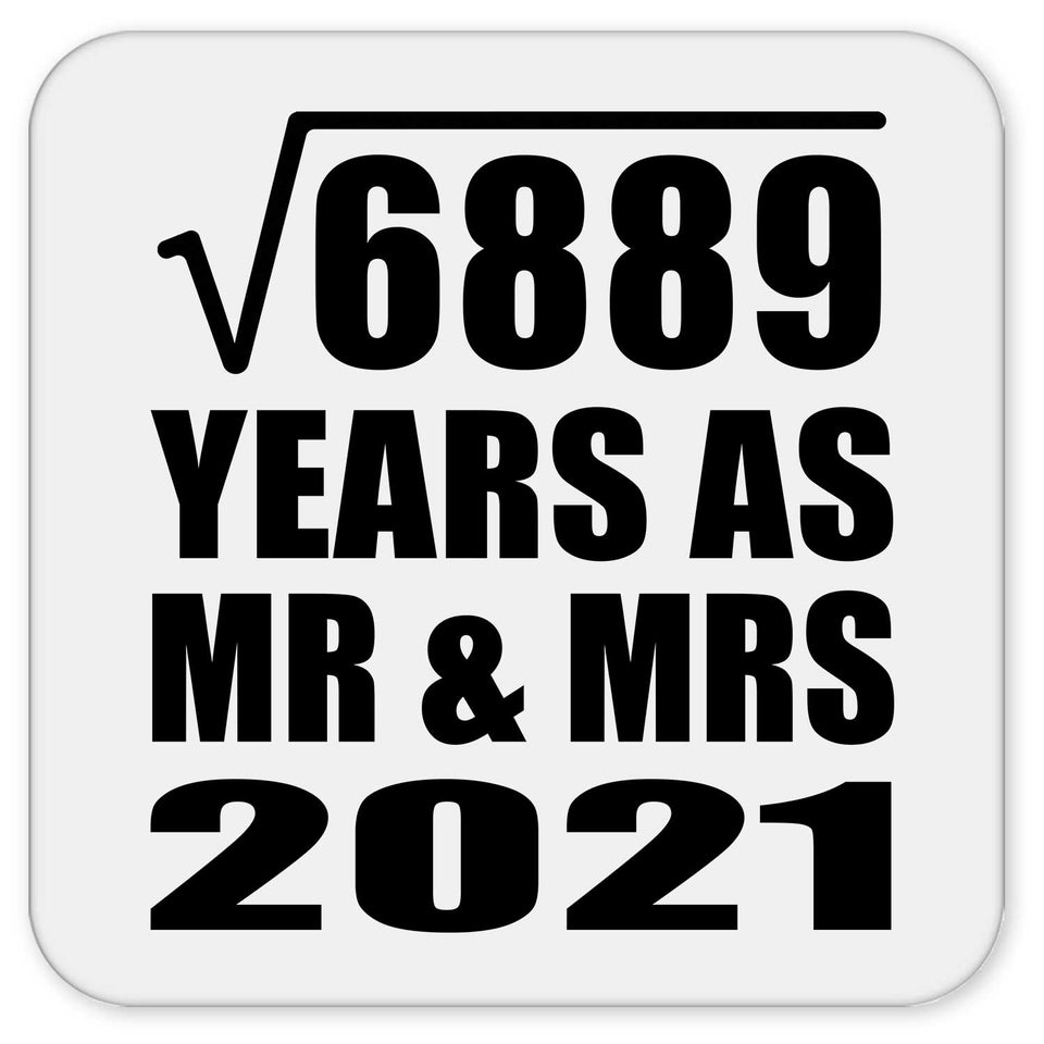 83rd Anniversary Square Root of 6889 Years As Mr & Mrs 2021 - Drink Coaster