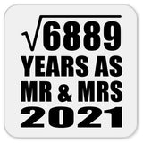 83rd Anniversary Square Root of 6889 Years As Mr & Mrs 2021 - Drink Coaster