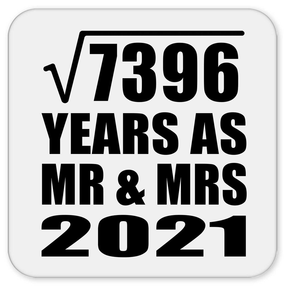 86th Anniversary Square Root of 7396 Years As Mr & Mrs 2021 - Drink Coaster
