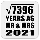 86th Anniversary Square Root of 7396 Years As Mr & Mrs 2021 - Drink Coaster