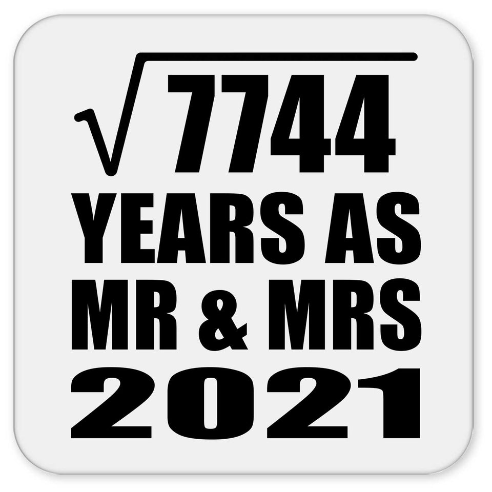 88th Anniversary Square Root of 7744 Years As Mr & Mrs 2021 - Drink Coaster