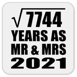 88th Anniversary Square Root of 7744 Years As Mr & Mrs 2021 - Drink Coaster