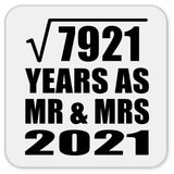 89th Anniversary Square Root of 7921 Years As Mr & Mrs 2021 - Drink Coaster