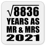 94th Anniversary Square Root of 8836 Years As Mr & Mrs 2021 - Drink Coaster