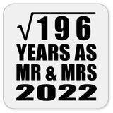 14th Anniversary Square Root of 196 Years As Mr & Mrs 2022 - Drink Coaster