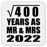 20th Anniversary Square Root of 400 Years As Mr & Mrs 2022 - Drink Coaster