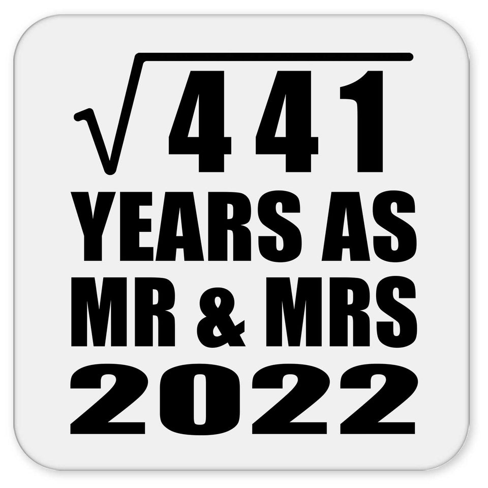 21st Anniversary Square Root of 441 Years As Mr & Mrs 2022 - Drink Coaster