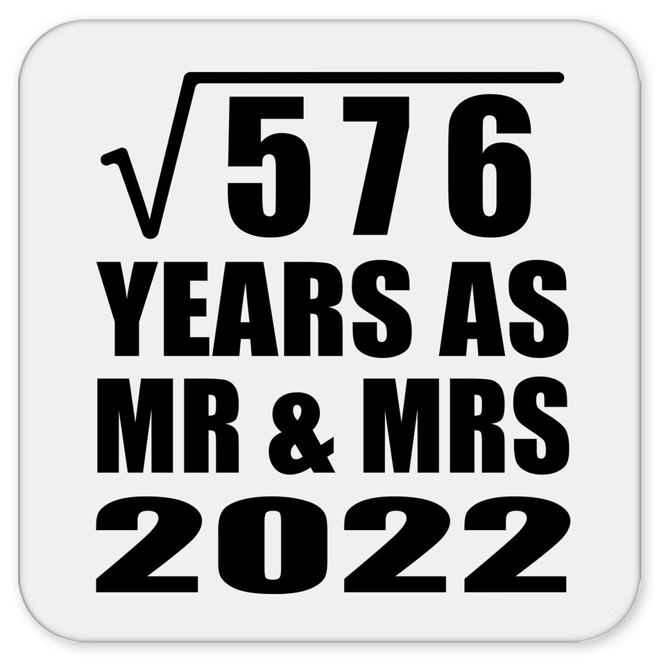 24th Anniversary Square Root of 576 Years As Mr & Mrs 2022 - Drink Coaster