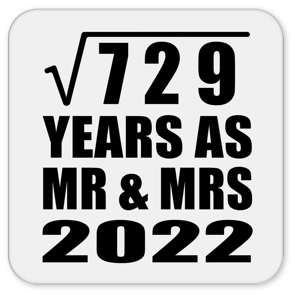 27th Anniversary Square Root of 729 Years As Mr & Mrs 2022 - Drink Coaster