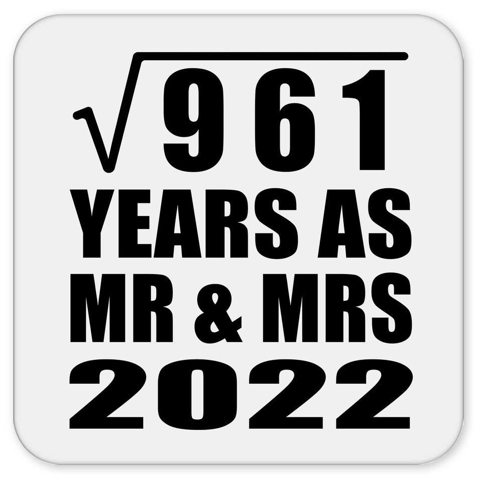 31st Anniversary Square Root of 961 Years As Mr & Mrs 2022 - Drink Coaster