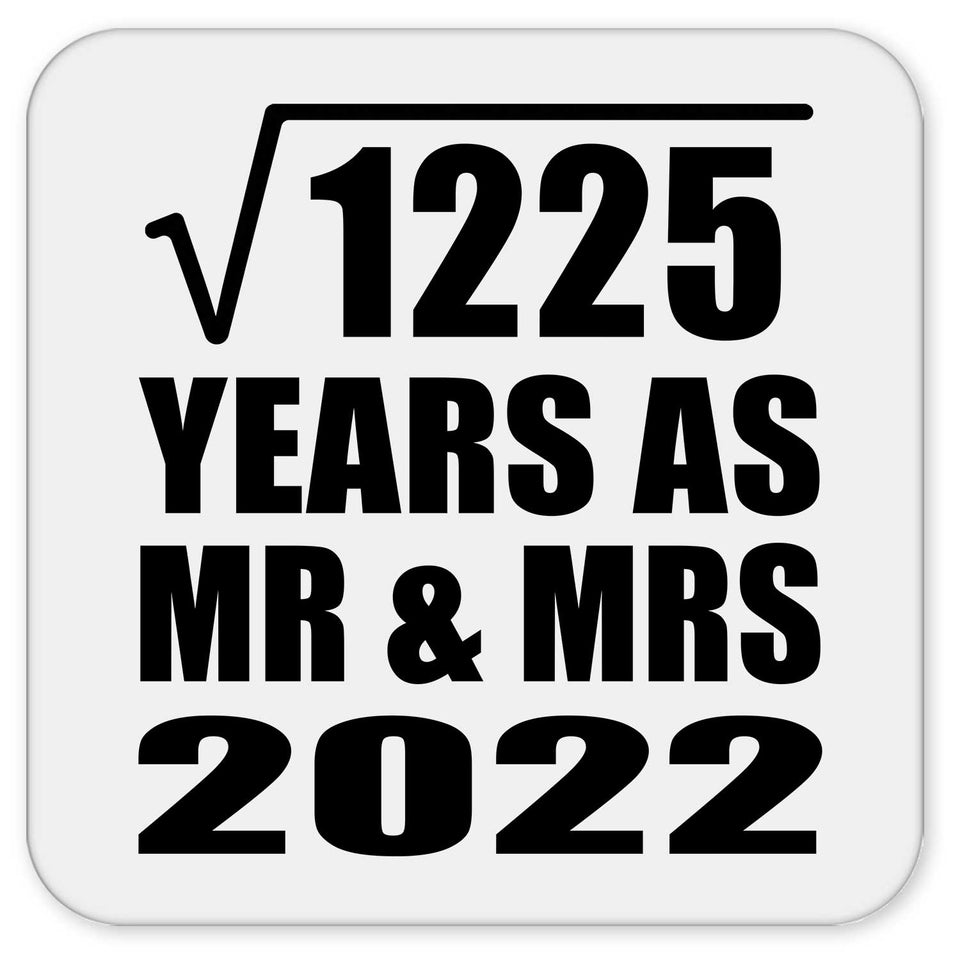 35th Anniversary Square Root of 1225 Years As Mr & Mrs 2022 - Drink Coaster