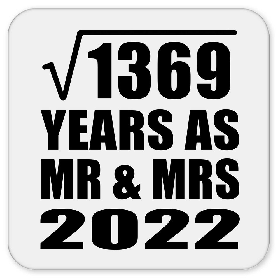 37th Anniversary Square Root of 1369 Years As Mr & Mrs 2022 - Drink Coaster