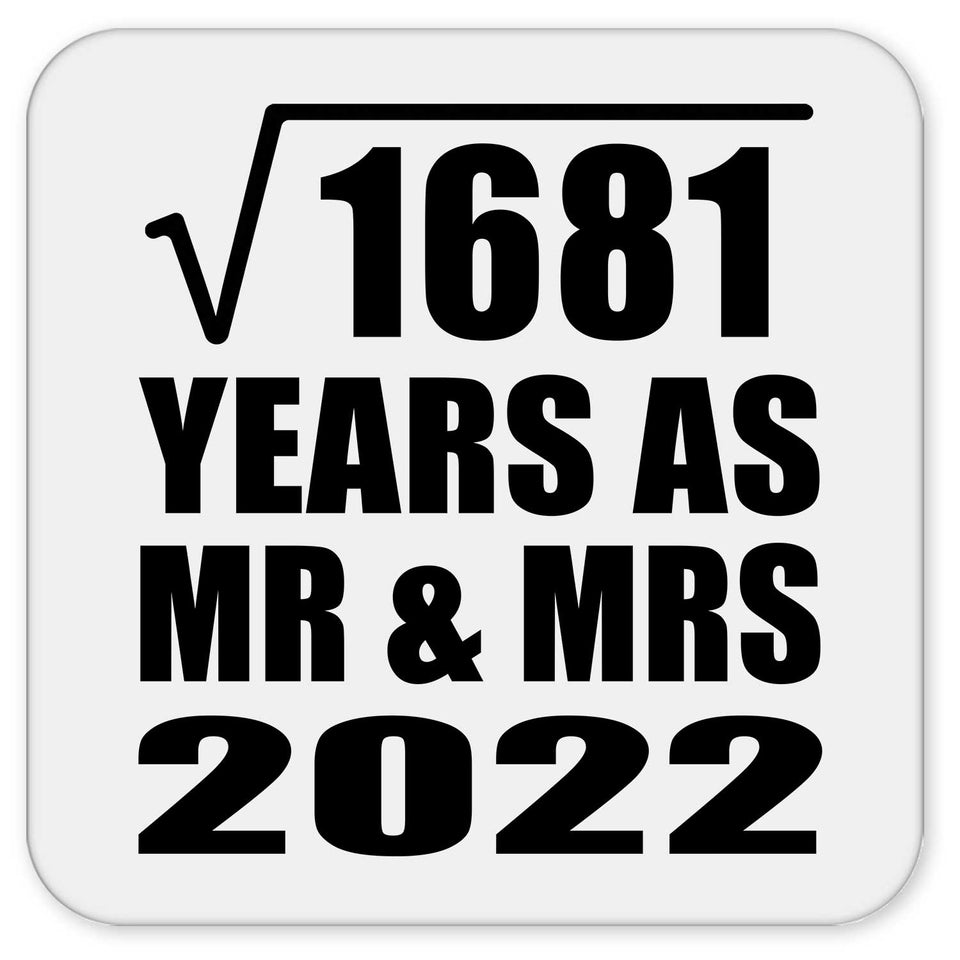 41st Anniversary Square Root of 1681 Years As Mr & Mrs 2022 - Drink Coaster