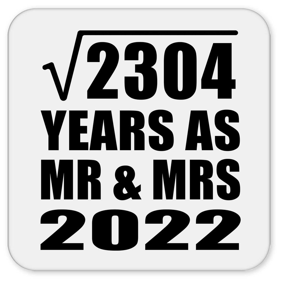 48th Anniversary Square Root of 2304 Years As Mr & Mrs 2022 - Drink Coaster