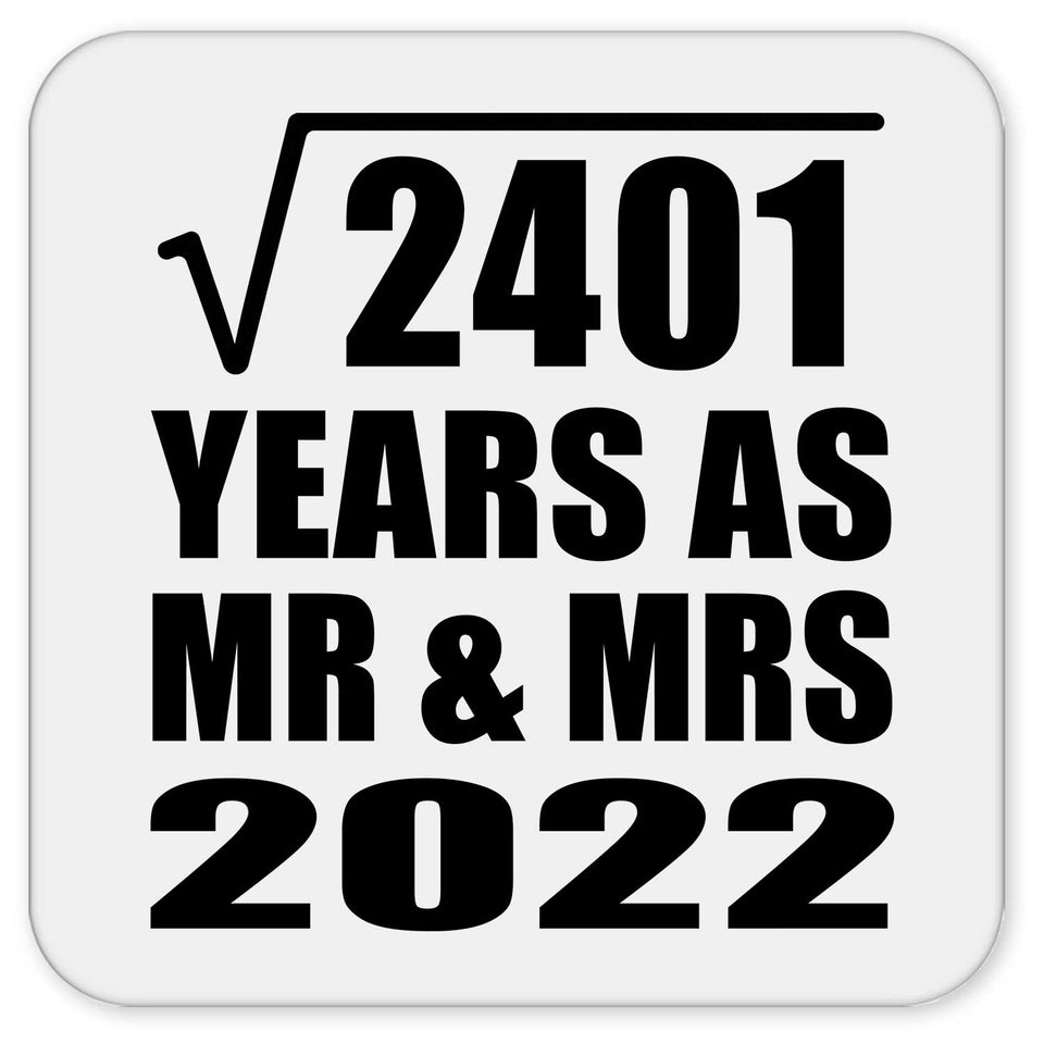 49th Anniversary Square Root of 2401 Years As Mr & Mrs 2022 - Drink Coaster