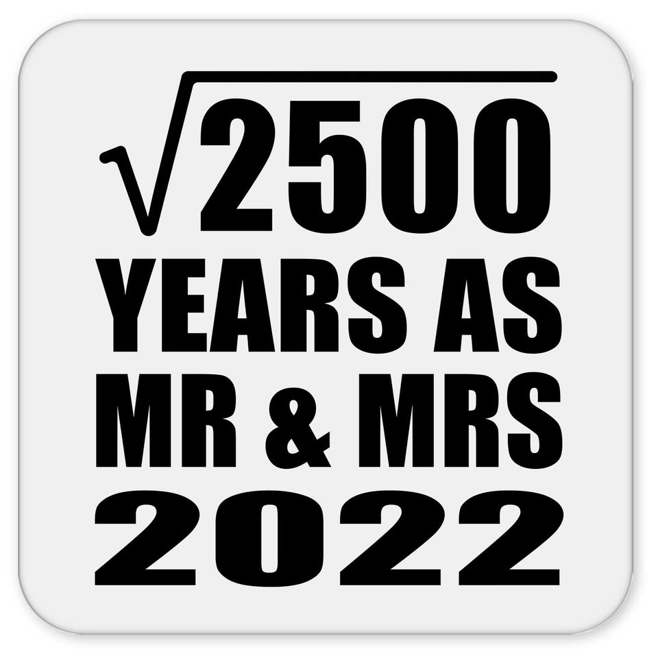 50th Anniversary Square Root of 2500 Years As Mr & Mrs 2022 - Drink Coaster