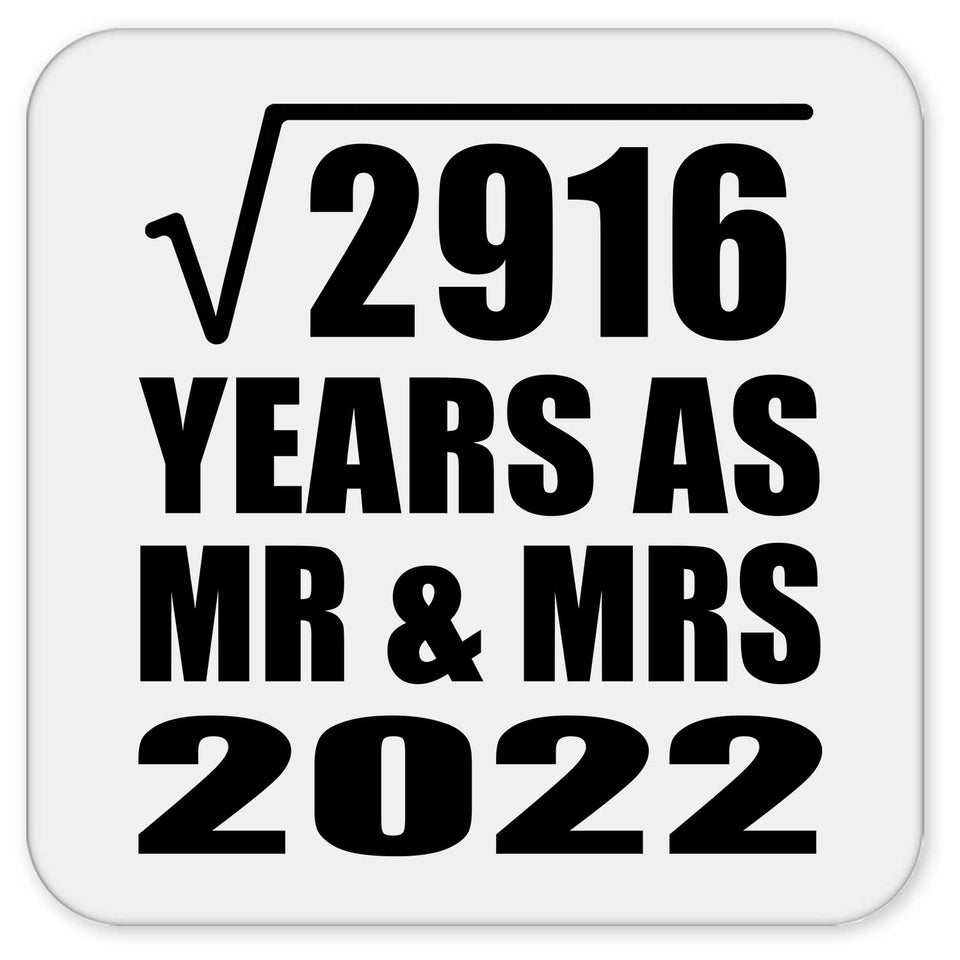 54th Anniversary Square Root of 2916 Years As Mr & Mrs 2022 - Drink Coaster