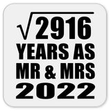 54th Anniversary Square Root of 2916 Years As Mr & Mrs 2022 - Drink Coaster