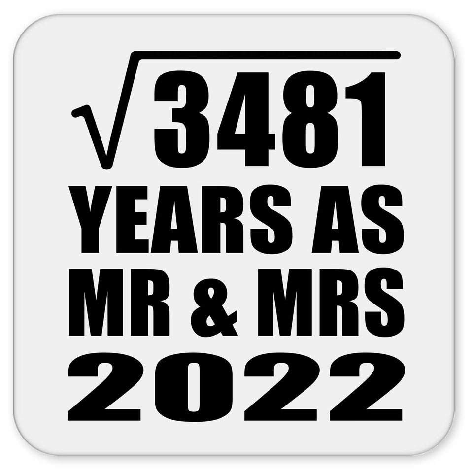 59th Anniversary Square Root of 3481 Years As Mr & Mrs 2022 - Drink Coaster