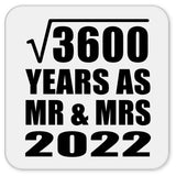 60th Anniversary Square Root of 3600 Years As Mr & Mrs 2022 - Drink Coaster