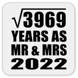 63rd Anniversary Square Root of 3969 Years As Mr & Mrs 2022 - Drink Coaster